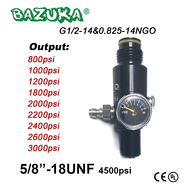 New 5/8"-18UNF HPA 4500psi Co2 Compressed Air Tank Regulator