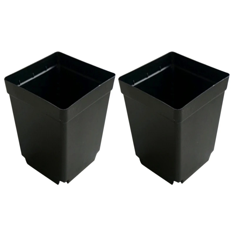 HOT-200PCS Plant Disposable Flower Pot Small Black Square Cutting Seedling Plastic Square Pot