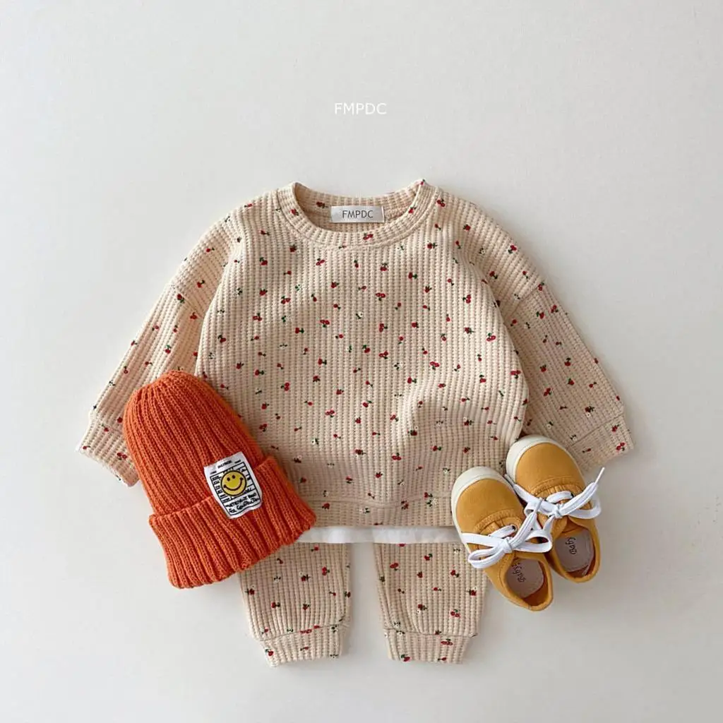 

Spring Baby Girls Clothes Set 2023 New Fashion Cute Fruit Printing Baby Girl Casual Tops + Trouser 2pcs Baby Girls Clothing