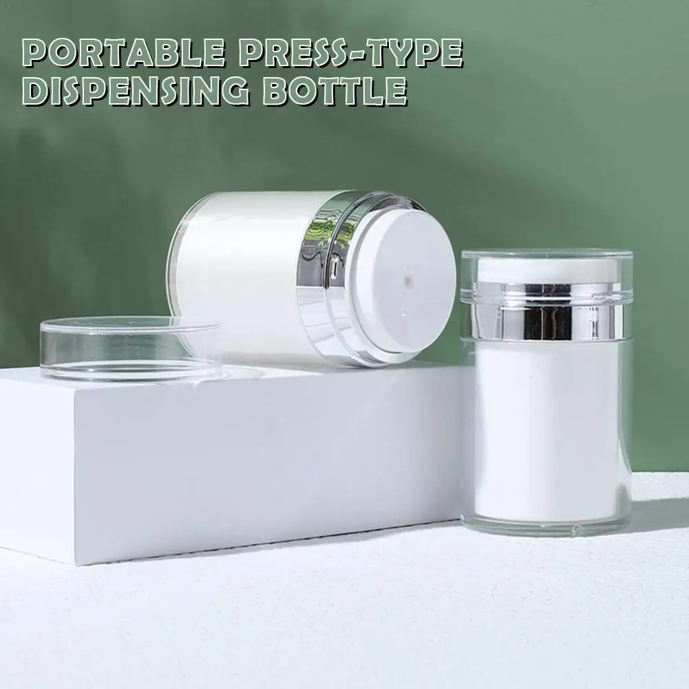 

Airless Pump Jar Empty Acrylic Cream Bottle Refillable Easy Travel Use Container Portable Makeup Cosmetic Tools To F3E8