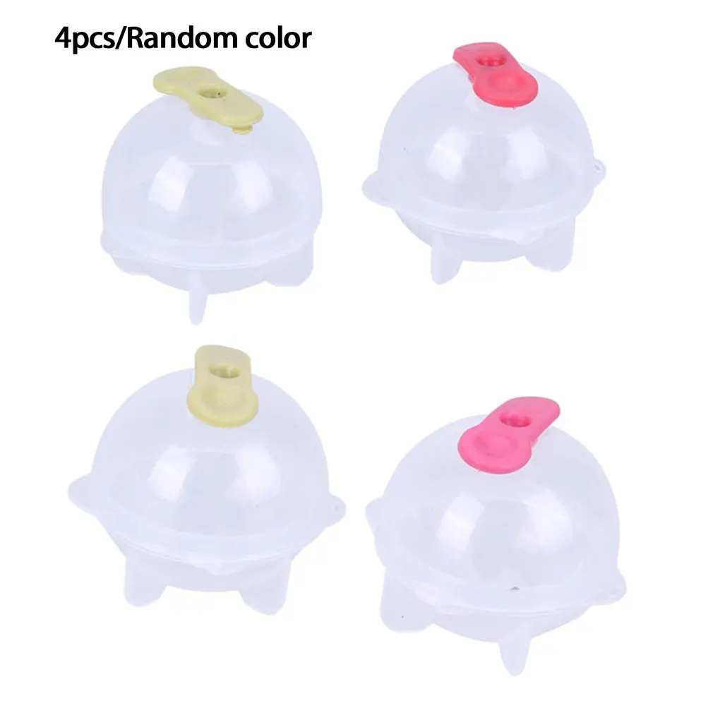 

4pcs Spherical Ice Cream Mold DIY Round Ice Cube Trays Plastic Ice Ball Maker With Lid Color Mixing Kitchen Tools