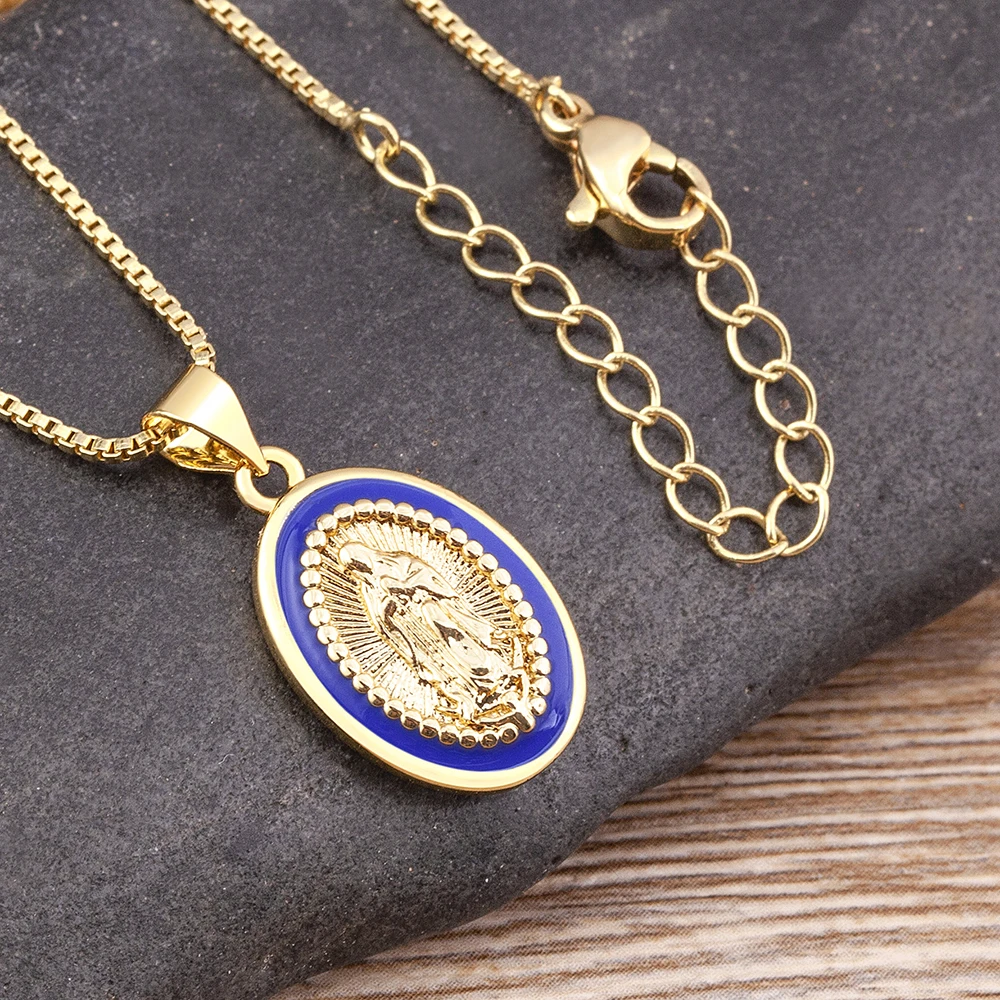 

AIBEF High Quality Virgin Mary Pendant Necklace Gold Color Women's Religious Copper Necklaces Jewelry Accessories Wholesale