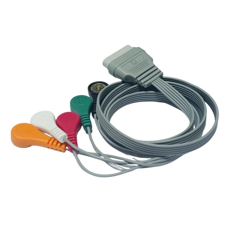 Фото Кабель для рекордера Edan Holter SE2003 SE2003A SE2012 SE2012A Holter, 16 Pin 5 Lead ECG Snap 4,0 AHA №4