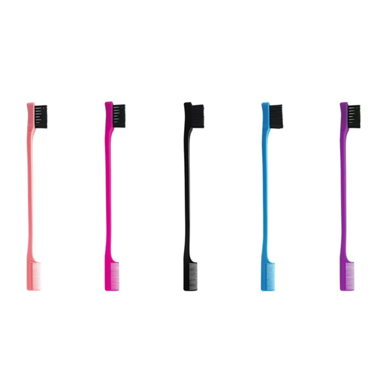 

RXJC двухсторонняя кисть для бровей и расческа, портативная 2 в 1, двусторонняя кисть для наращивания ресниц, моделирующая щетка для волос