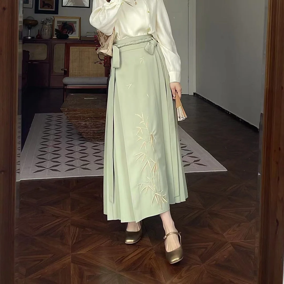 Модная женская юбка Hanfu с изображением лошади династии Мин Женский костюм