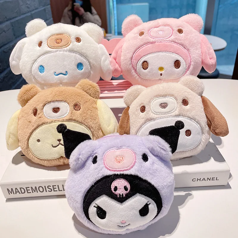 

Sanrio Plush Keychain Bag Kawaii Cartoon Kuromi My Melody Coin Storage Purse Cinnamoroll Student Backpack Pendant Girls Gifts