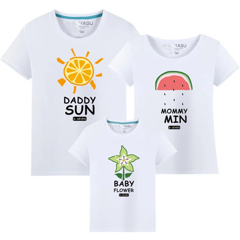 

Summer Clothes Papa And Mama Matching Tshirts Baby Boy Girl Clothes Mom and Baby Clothing Mother And Father Tshirt