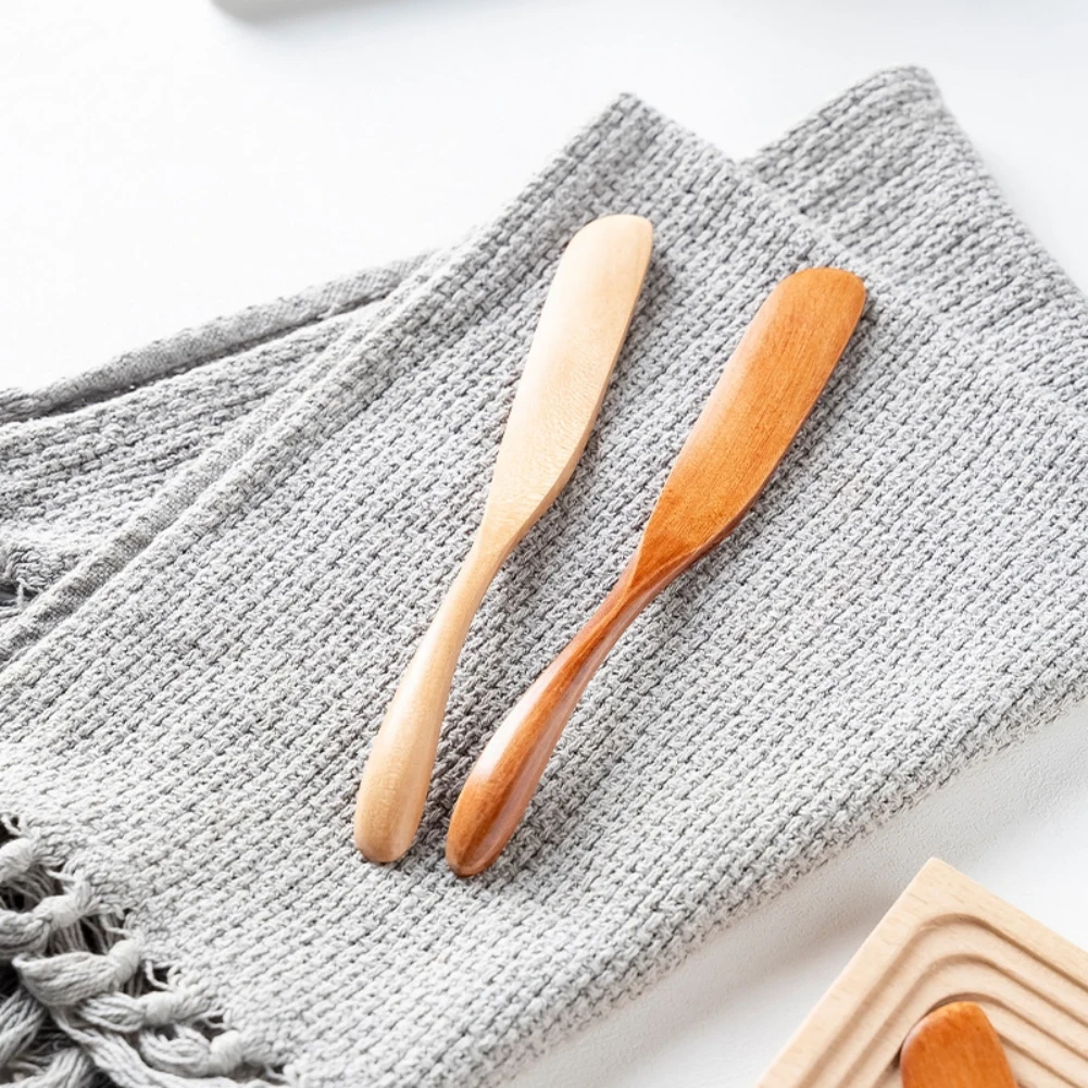 

1PC Natural Wood Kitchen Knives Spreaders For Cheese Sandwiches Cheese Breakfast Butter