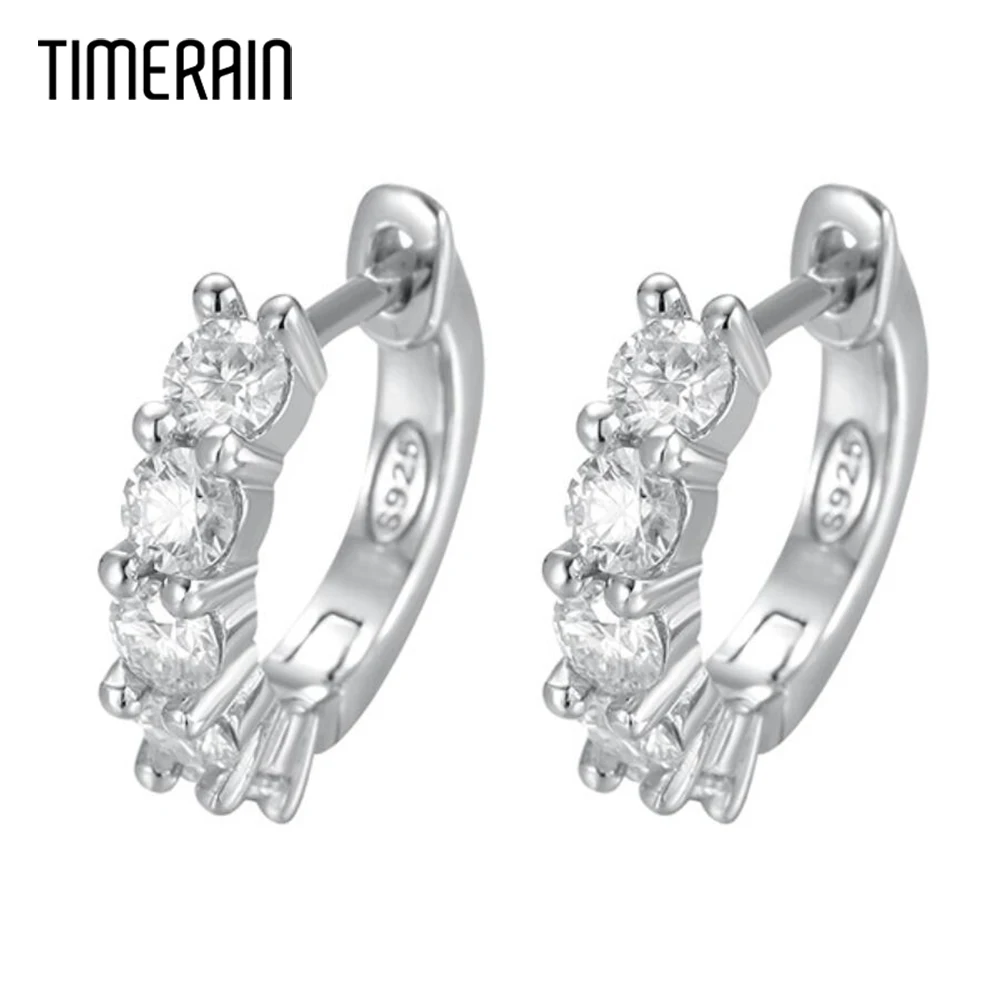 

3mm Full Moissanite Hoops Earrings 925 Sterling Sliver Luxury Huggie Earring Original for Women Girl Wedding Party Fine Jewelry