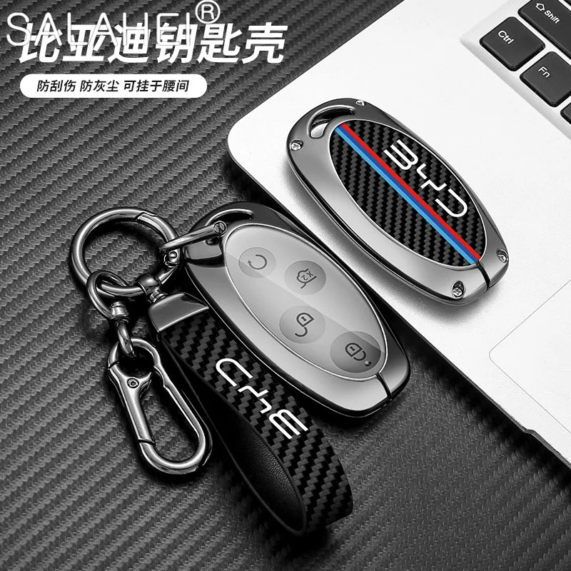 

Zinc Alloy Car Remote Key Case Cover Bag For BYD S7 Song Plus Song Max Qin Pro Yuan Protector Shell Holder Keychain Accessories