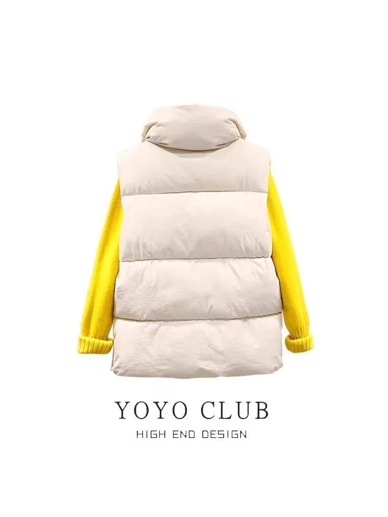 Брендовая скидка больших размеров пуховый жилет с воротником-стойкой и