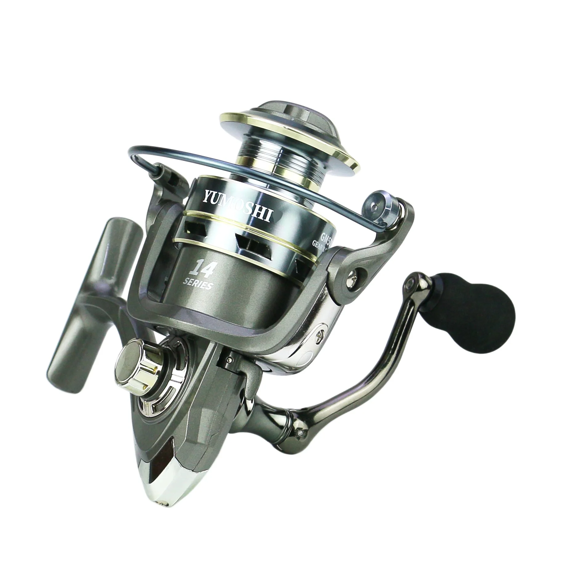 YUMOSHI GM2000-7000 Спиннинговая рыболовная катушка 5 2:1 высокоскоростная металлическая с