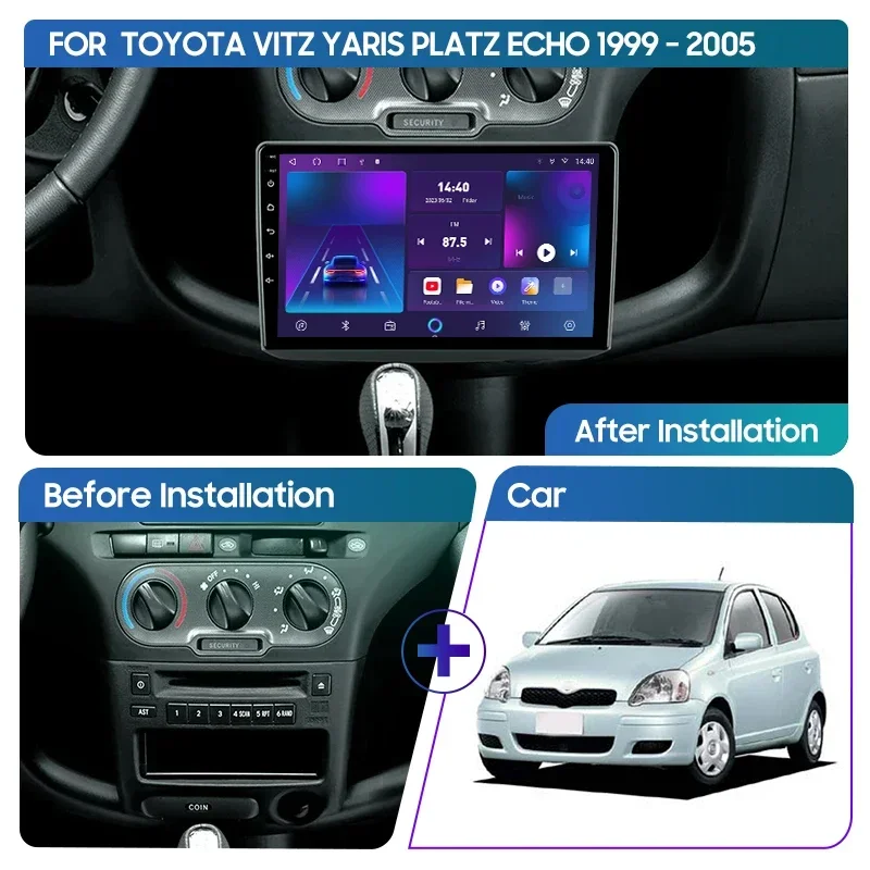 Автомобильный радиоприемник Android мультимедийный плеер для Toyota Vitz XP10 Yaris Platz Echo