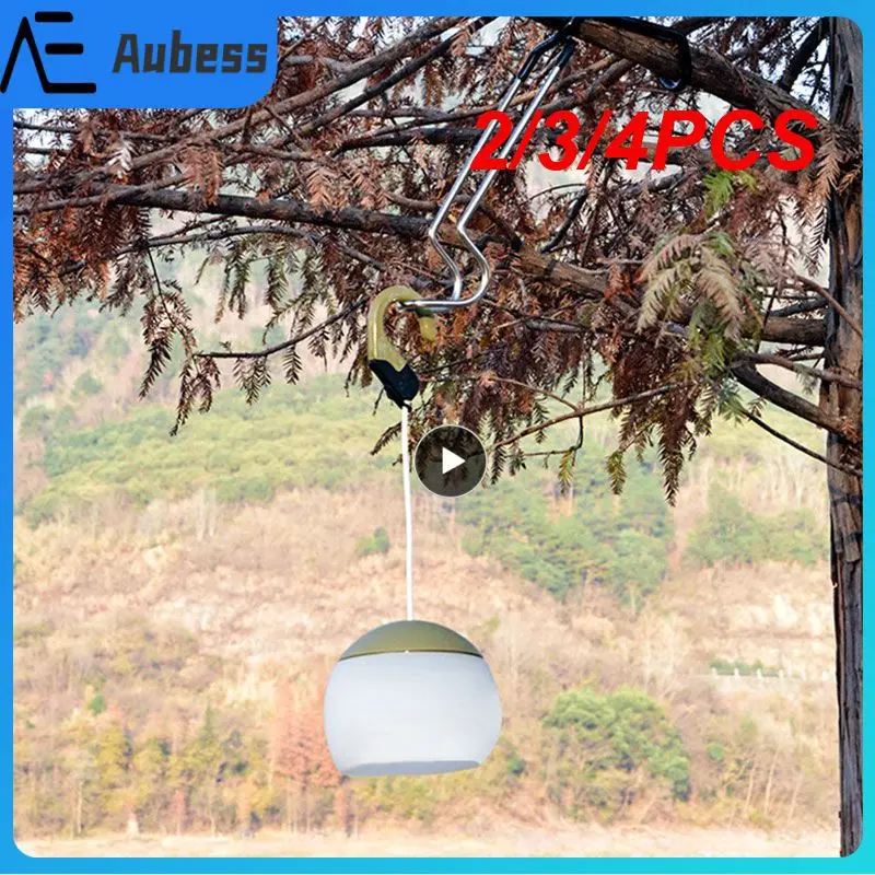 

2/3/4PCS Tent Pole Lamp Holder Hook Camping Hunting Fishing Lantern Hanger Stainless Steel Camping Portable Outdoor Equipment