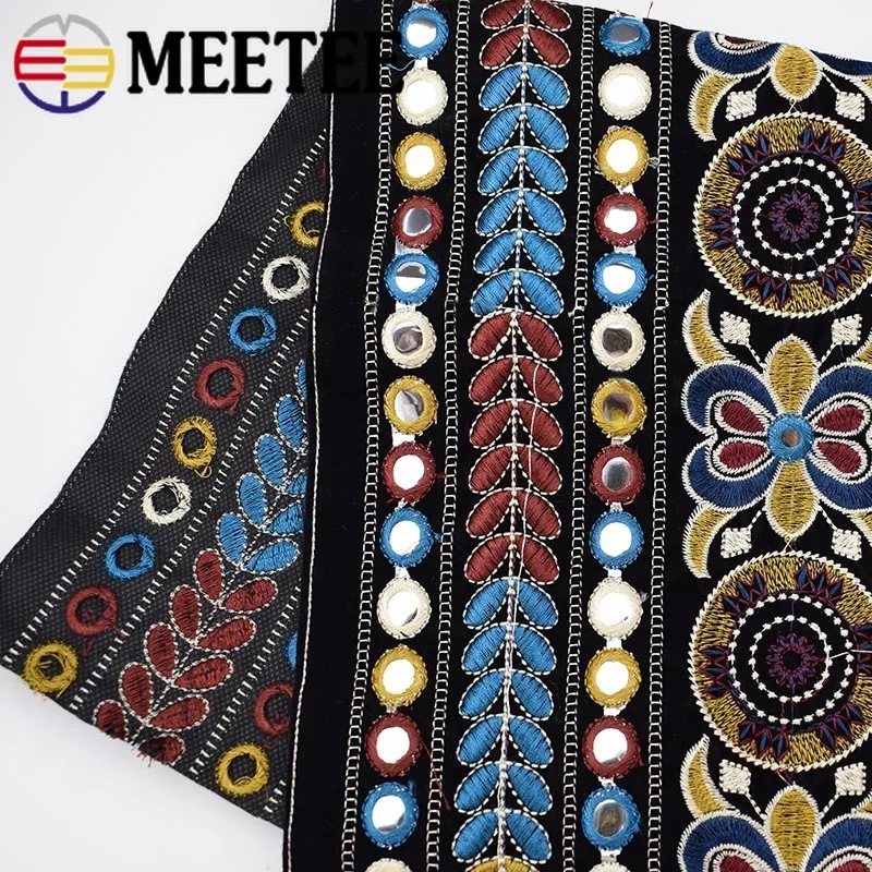 

1/2Yards Meetee 28cm Ethnic Embroidery Lace Ribbon Jacquard Webbing Trim DIY Clotheing Bags HomeTextile Decorative Accessories