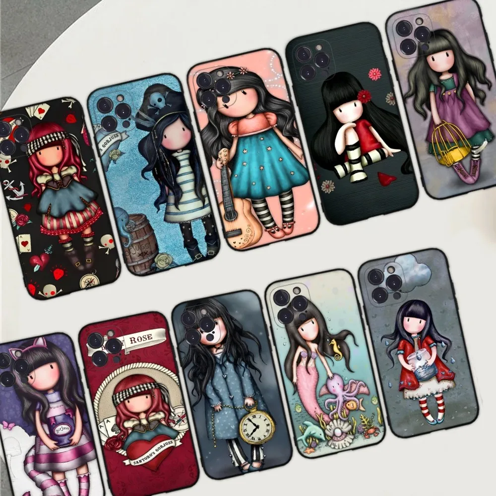 

Cute Girl Kid Art Illustration S-santoro Phone Case For iPhone 14 11 12 13 Mini Pro XS Max Cover 6 7 8 Plus X XR SE Funda Shell
