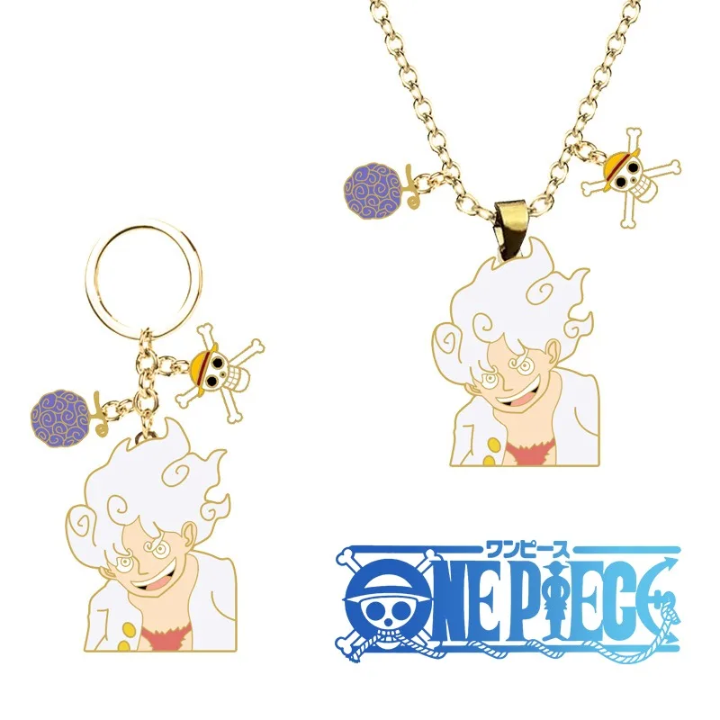 Цельный кулон Луффи экипировка 5 ожерелье для женщин брелок Готическая девушка педант Свитер Цепочка на день рождения искусственные ювелирные изделия детский подарок