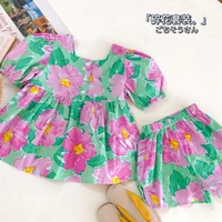 girl big flower doll shirt two piece set kids boutique clothing wholesale fashion clothes baby girl clothes toddler girl clothes