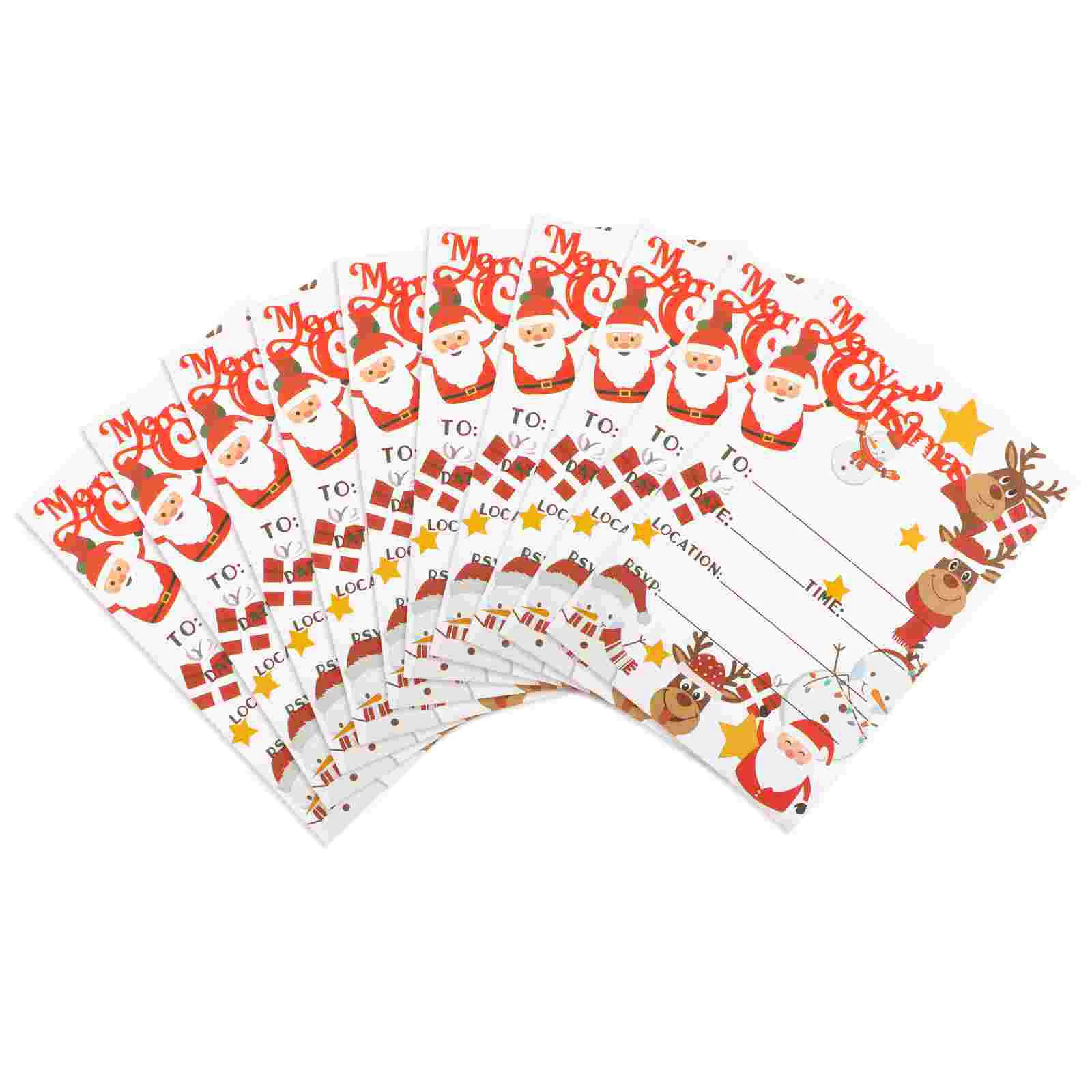 

10 Pcs Greeting Cards Invitation Gift Christmas Paper Pattern Festival Blessing Festivals Child