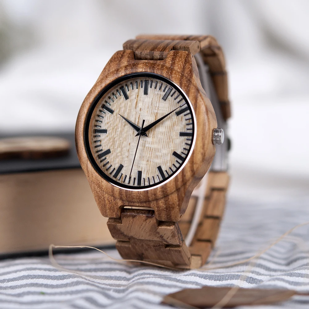 Часы мужские деревянные ручной работы с датой и неделей |