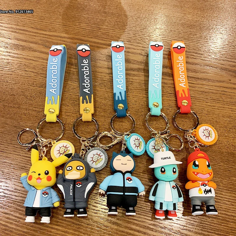 

Creative Animation Pokemon Key Chain Car Backpack Doll Cute Soft Plastic Accessories Pendant PVC Doll Pendant