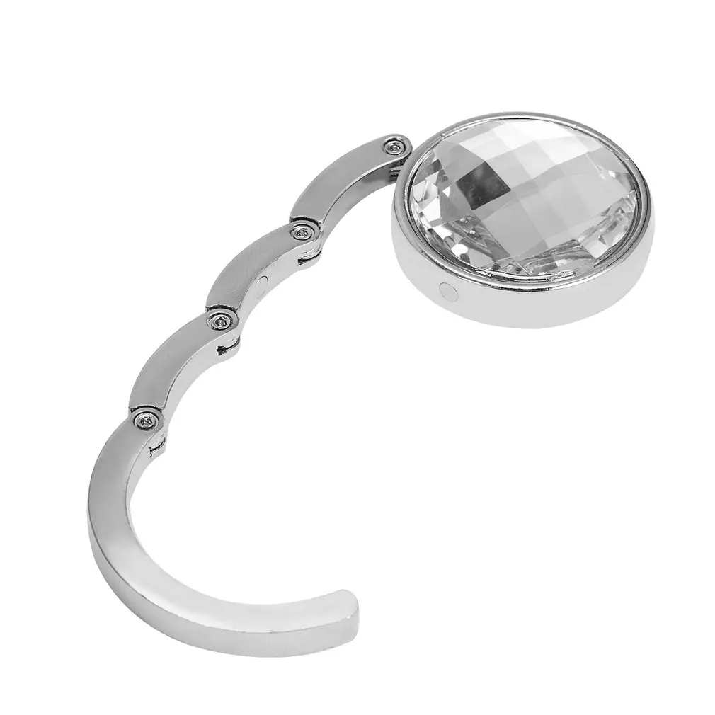 

Portable Crystal Alloy Purse Holder Handbag Hook Foldable Hangbag Hook Desk Hanger Multiple Bag Accessories