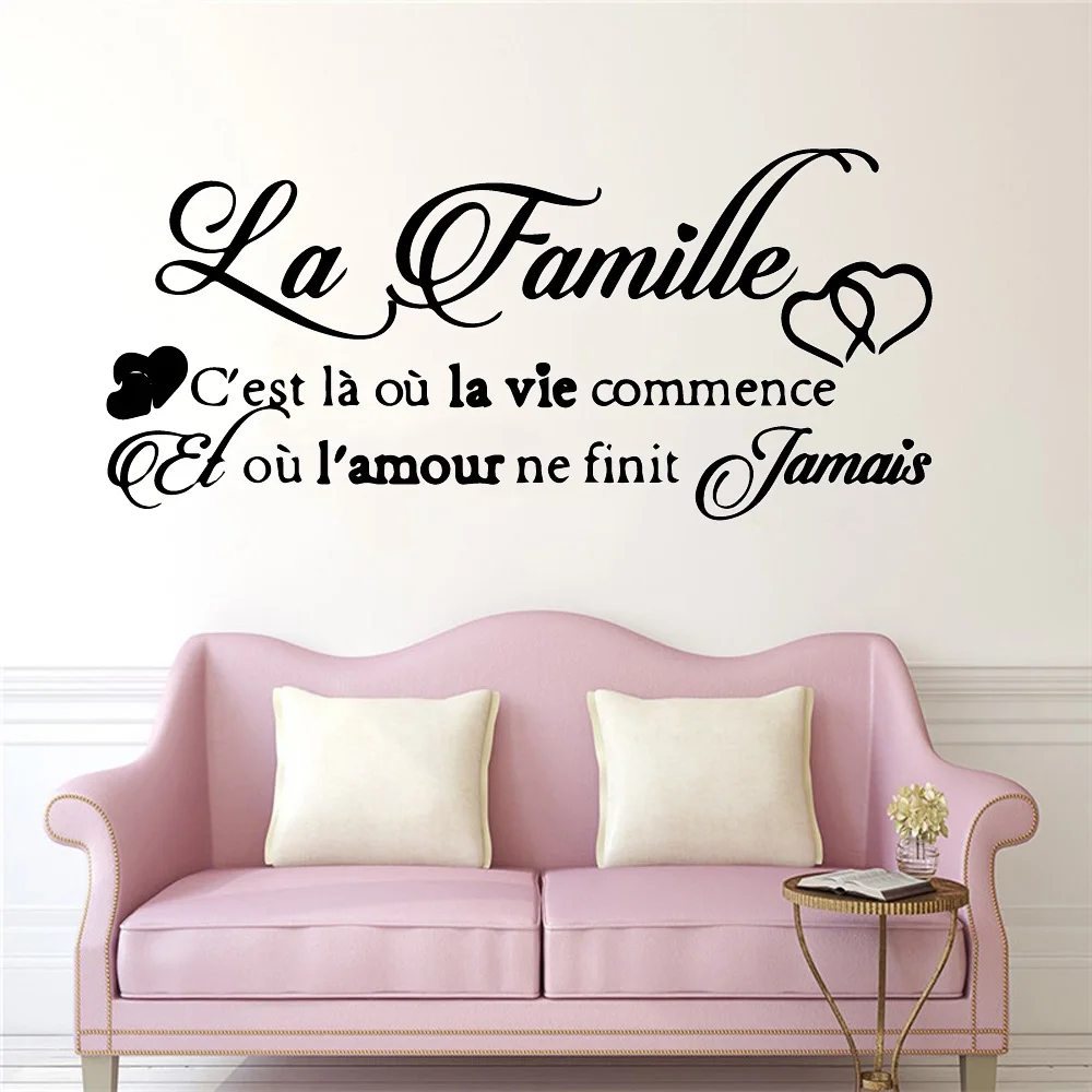 

Fashion French Text phrase Vinyl Wall Sticker Wallpaper Decorative For Bedroom decor francais muraux house decoration