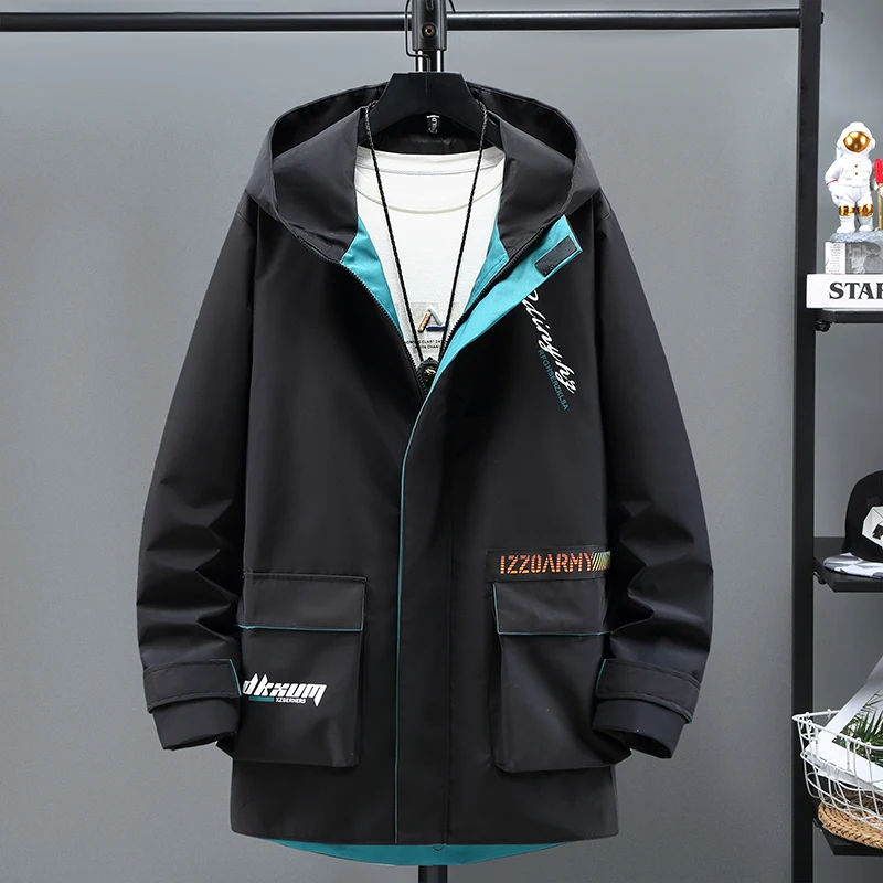 Мужская демисезонная Свободная куртка с капюшоном размеры до 10XL - купить по