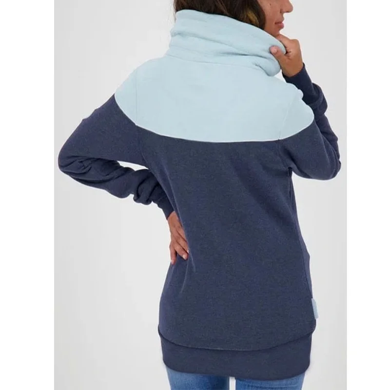 Winter Plus Velvet Jackets Women Patchwork Zip Up Hoodies Sweatshirts Autumn Female Casual Loose Drawstring Hooded Tops Coat