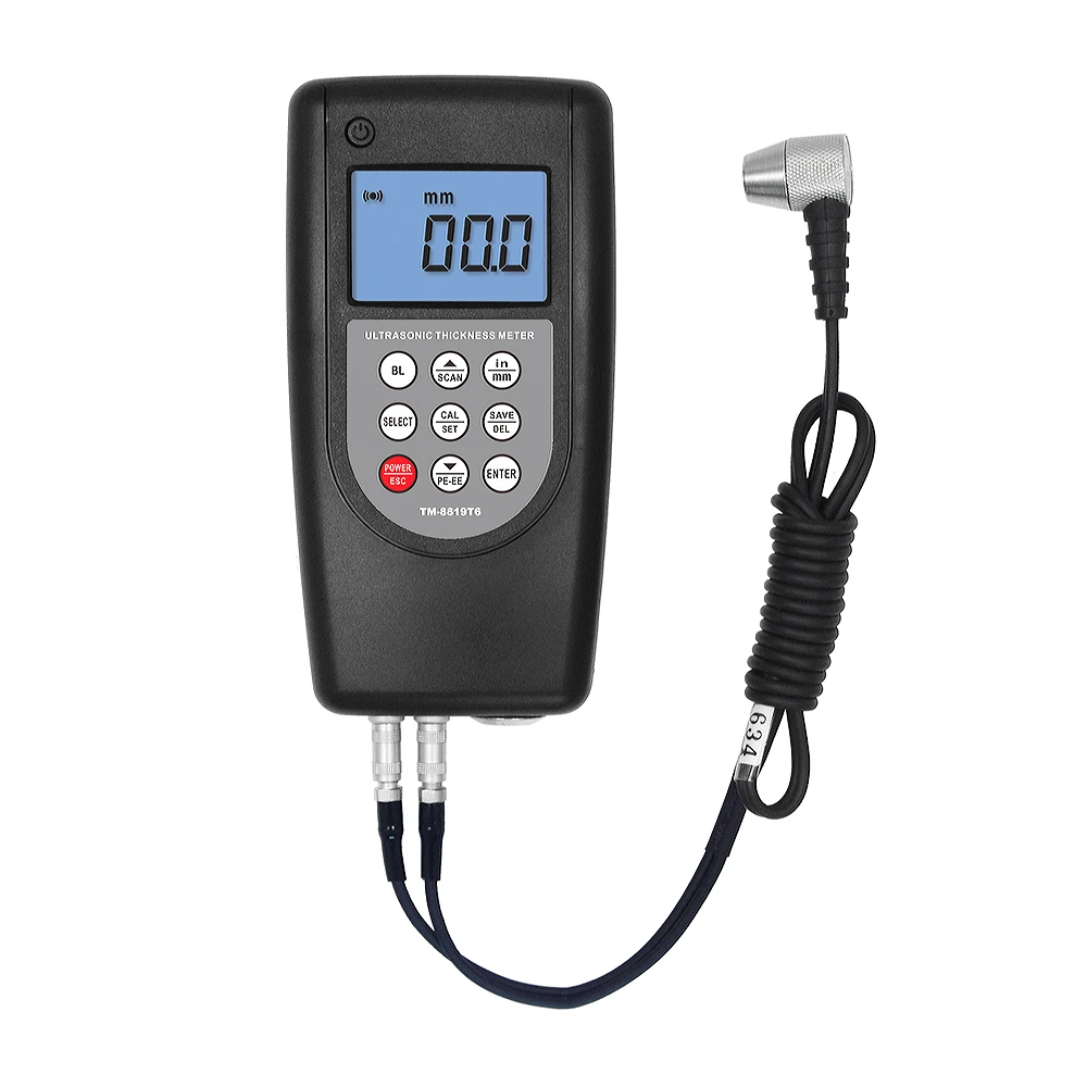 

TM-8819-T6 Penetrating Coating Type Ultrasonic Thickness Gauge Steel Pipe Metal 0. 65mm ~ 600mm High Precision Thickness Gauge