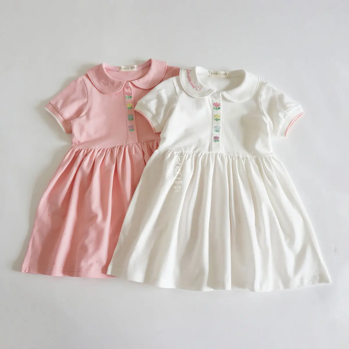 

Летнее платье для маленьких девочек, тонкое хлопковое платье с вышивкой и коротким рукавом, свободное детское платье принцессы