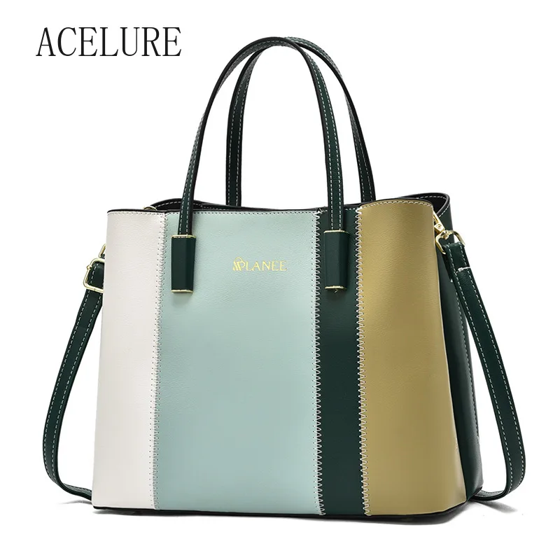

BS ACELURE Fashion Ladies Messenger Bags Satchels Patchwork PU Leather Women Shoulder Bag Female All-match High Quality Handbags