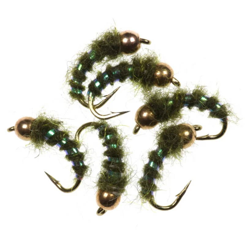 

6pcs Artificial Fly Fishing Lures Fake Fly Shape Copper Ball Fiber Flashing Yarn Bait Single Metal Barbed Hook Tool lure box