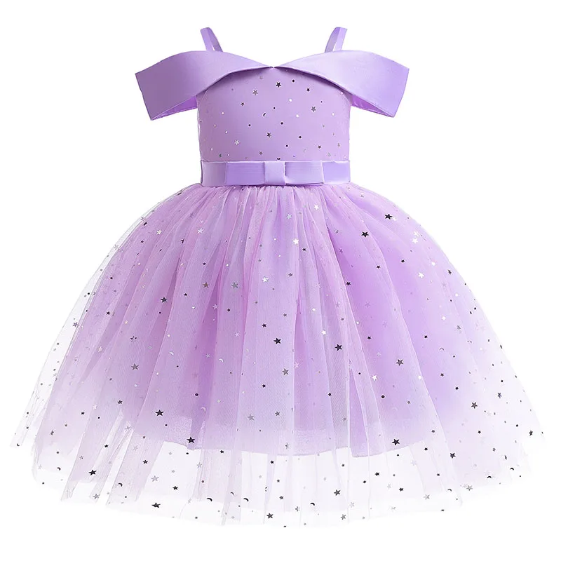 

3-8T Toddler Girl Tulle One Shoulder Tutu Gown Baby Bowknot Formal Party Wedding Flower Christmas Party Dresses