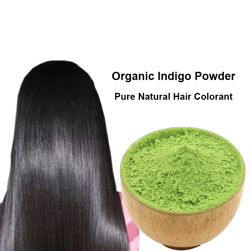 

Indian pure natural plant hair dye indigo powder can be used with henna powder Cover white hair