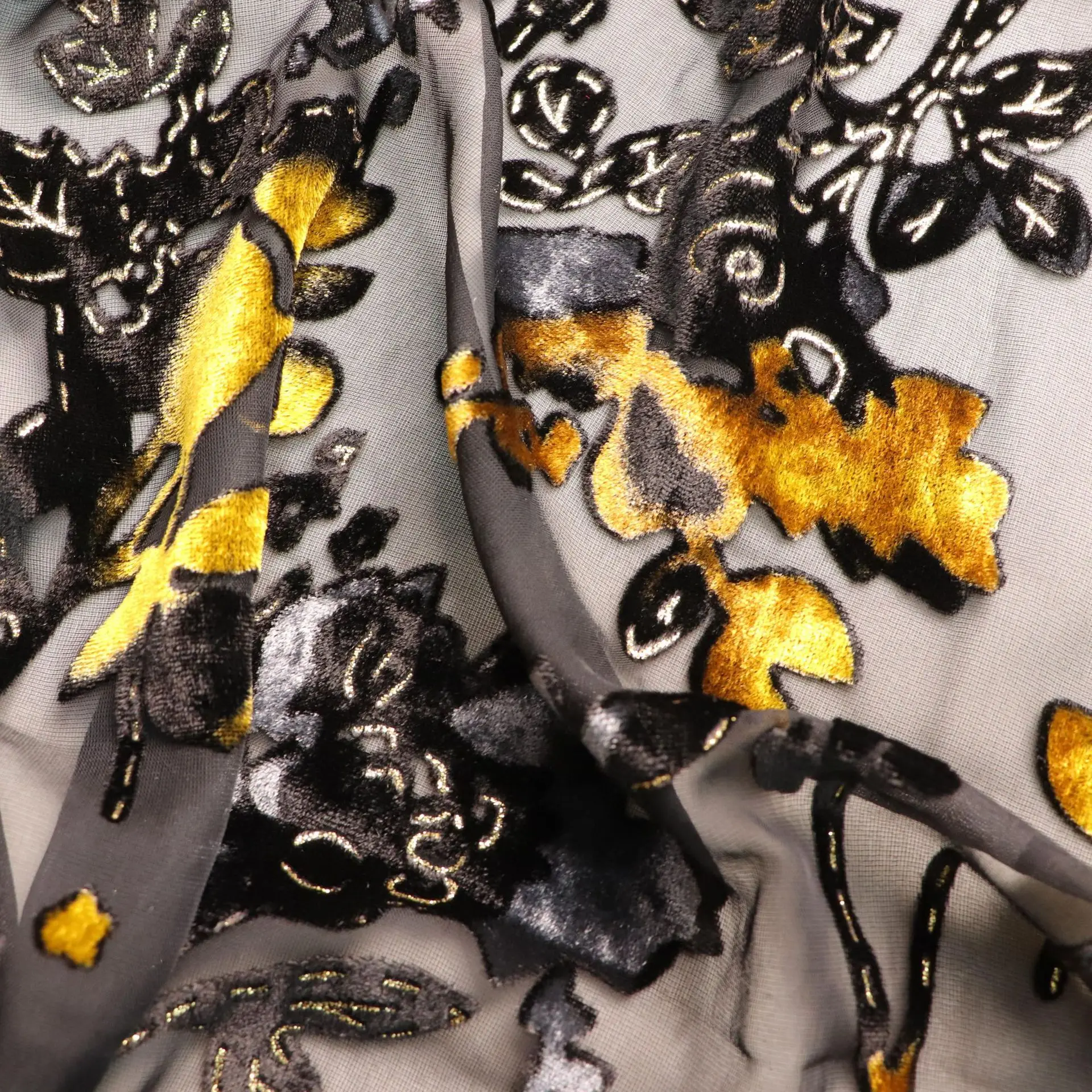 Женская тканая бархатная парча с липким принтом позолоченная ткань ночная