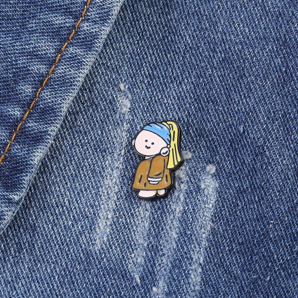 

Милые Креативные разноцветные эмалированные броши в виде фигурки древние дети художественные булавки для художника подарок сумка шляпа рюкзак значок для детей