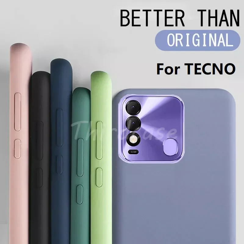 

Original Liquid Silicone Case for TECNO Spark 8 7P 7T 4 5 Air 7 Pro 6 Air 6 GO Capa Soft Cover Pova 2 Camon 15 Air 17 Pro Bumper