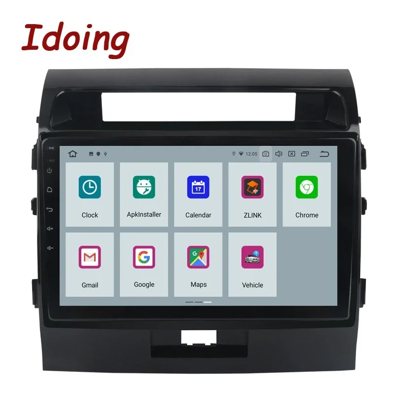 Idoing 10 2-дюймовый автомобильный радиоплеер Android 12 для Toyota Land Cruiser 11 LC 200 2008-2013
