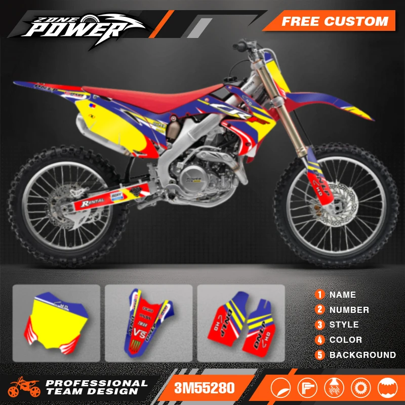 Наборы наклеек с графическими наклейками для мотоцикла Powerzone Honda CRF450 CRF450R 2009-2011 2012