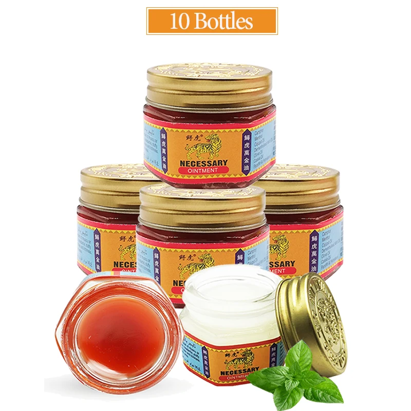 

1/10 шт 100% оригинальные натуральные травы красный белый тигр облегчение боли мазь обезболивающее мазь мышечные суставы расслабляющий массаж спины крем