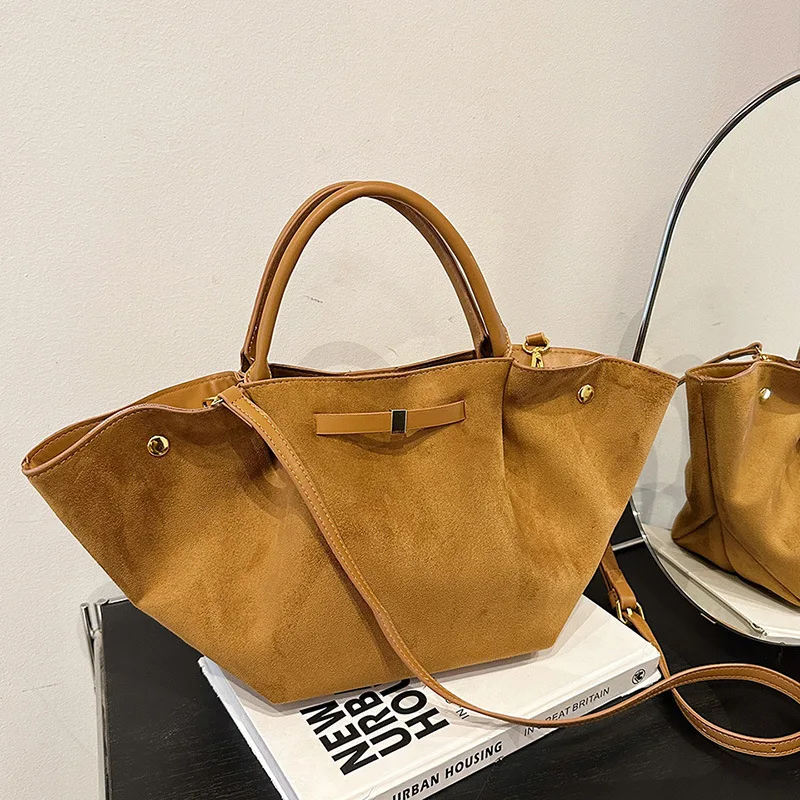 Винтажные женские сумки-трапеции из искусственной замши дизайнерские сумки на