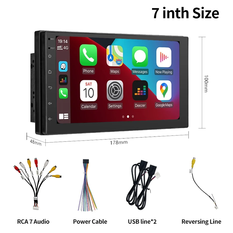 Автомобильная Беспроводная стереосистема Carplay 7 9 10 дюймов Android плеер радио 2 Din