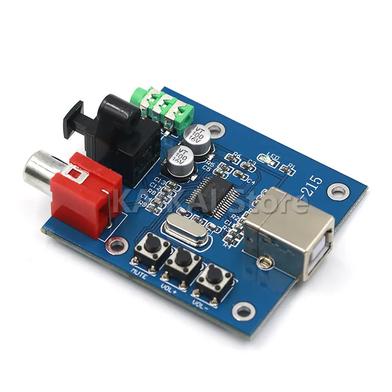 PCM2704 Аудио ЦАП USB в S/PDIF Звуковая карта декодер Hi-Fi плата 3.5 мм аналоговый коаксиальный оптический волоконный выход A1-010 включен.