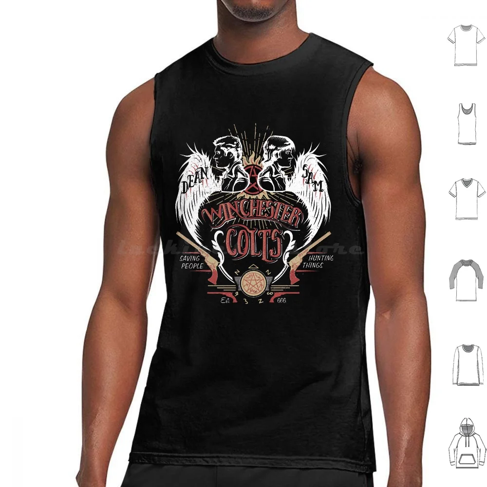 

Майка с принтом Winchester Colts, хлопковая летняя майка с принтом, Женский Сэм и Дин, сверхнатуральный сверхъестественный
