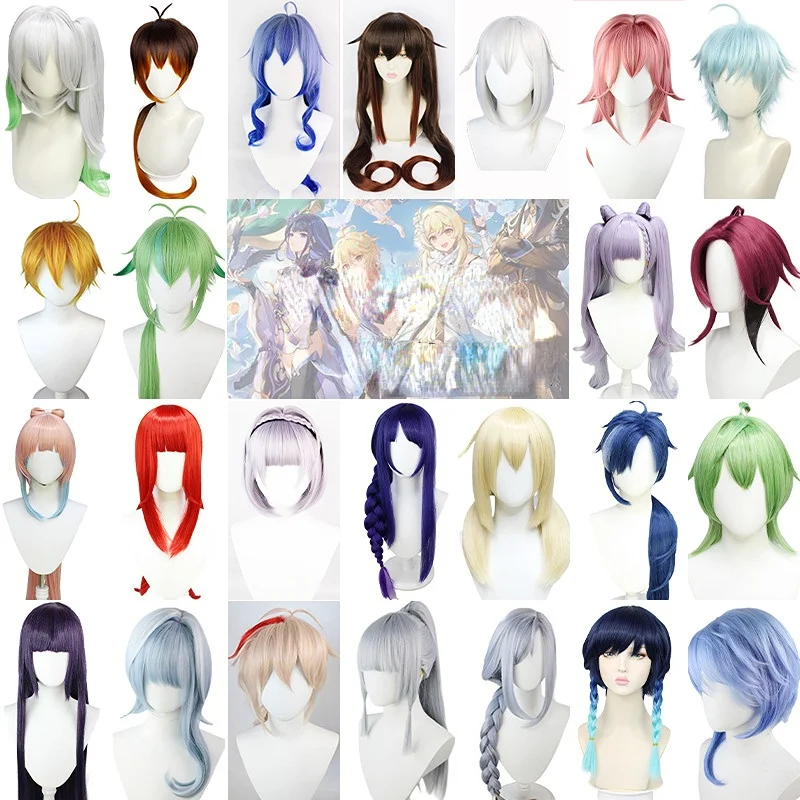 

Anime Genshin Impact Cosplay Wig Venti Yae Miko Keqing Eula Diluc Xiao Kaeya Ganyu Baal Barbara HuTao Tartaglia Klee Zhongli