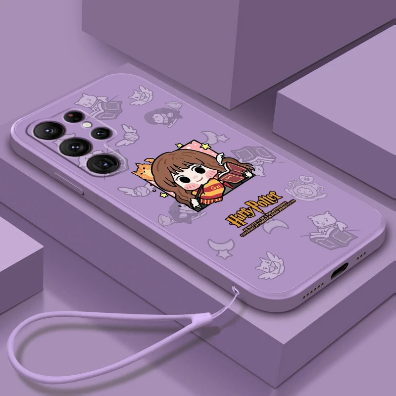 

Cartoon Potters Cute Harries Phone Case For Samsung Galaxy S23 S22 S21 S20 FE S10 Plus Lite Ultra 5G Liquid Rope Soft TPU Cover