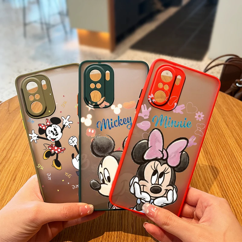 

Couple Mickey and Minnie Case Phone For Redmi K40 K30 K20 10 10C 9T 9C 9A 9 8A 8 GO 7 6 Pro Frosted Translucent Matte Cover