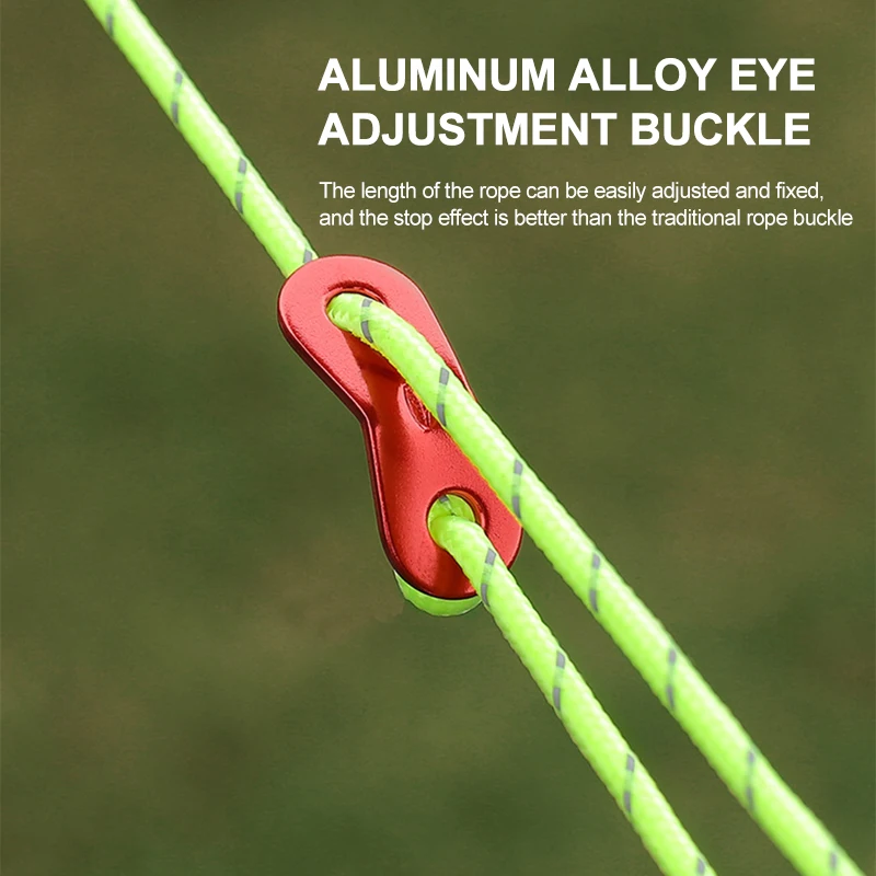 

Tent Rope with Adjustment Buckle Reflective Tent Guy Line Parachute Cord Lanyard Outdoor Camping Hiking Durable Tent Accessories