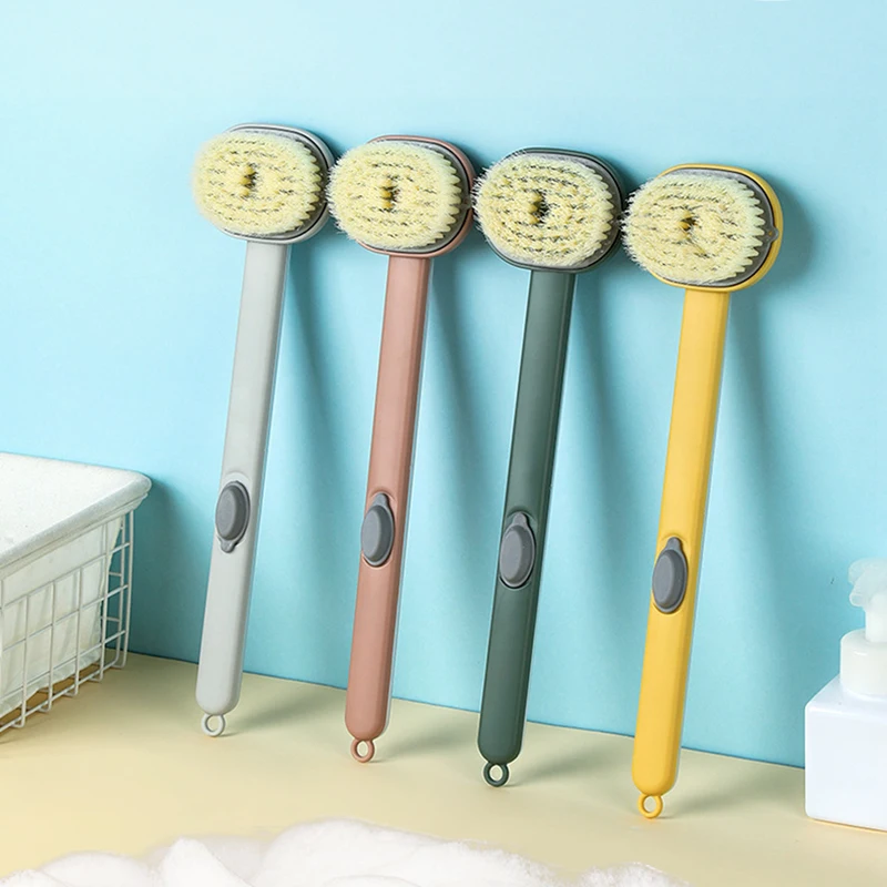 

Bath Liquid Fillable Shower Brush Bathroom Body Bath Exfoliating Scrub Massager Body Back Sponge Brush Skin Cleaning Tools